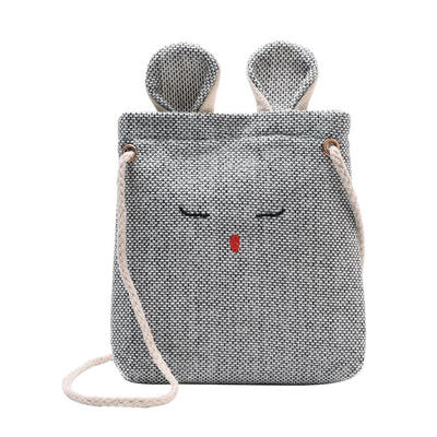 Cute Rabbit Cartoon Cotton Linen Small Shoulder Bags Women Messenger Bag