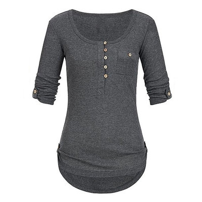 Women Fashion Autumn Concise Casual Solid Color All-match Round Collar Pullover T-shirts
Women Fashion Autumn Concise Casual Solid Color All-match Round Collar Pullover T-shirts