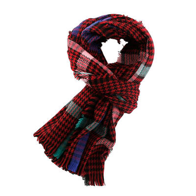 Autumn Winter Female Wool Plaid Scarf Cashmere Lattices Long Scarves Shawl