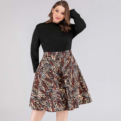 Tailored Women O-Neck Long Sleeve Print High Waist Large Size Fat Woman Dress Skirt
Tailored Women O-Neck Long Sleeve Print High Waist Large Size Fat Woman Dress Skirt