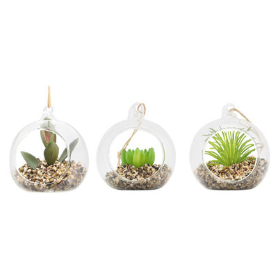 set of 3 artificial succulent planter