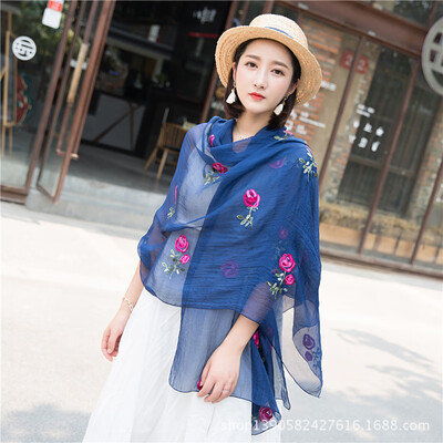 Scarf shawl dual-use long female Korean version of the national wind embroidery chiffon scarves spring&autumn embroidered shawl manufacturers wholesale
Scarf shawl dual-use long female Korean version of the national wind embroidery chiffon scarves spring&autumn embroidered shawl manufacturers wholesale