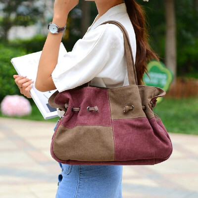Fashion Women Canvas Handbag Contrast Color Casual Messenger Shoulder Bag Tote BlackBlueGreyRed
Fashion Women Canvas Handbag Contrast Color Casual Messenger Shoulder Bag Tote BlackBlueGreyRed