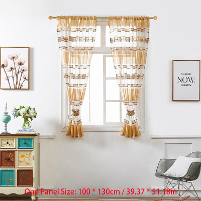 Horizontal Stripe Sheer Curtain Window Screening Window Rod Pocket Curtain Panel for Living Room Bedroom Dining Room 39"X51" 1 Pan
Horizontal Stripe Sheer Curtain Window Screening Window Rod Pocket Curtain Panel for Living Room Bedroom Dining Room 39"X51" 1 Pan