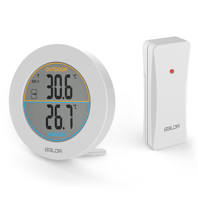 Baldr Wireless Digital LCD Outdoor Indoor Thermometer Desktop °C°F Display Temperature Monitor Meter Gauge with Sensor--Black
Baldr Wireless Digital LCD Outdoor Indoor Thermometer Desktop °C°F Display Temperature Monitor Meter Gauge with Sensor--Black