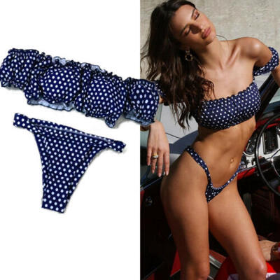 Women Off Shoulder Ruffle Bikini Sets Padded Bra Swimsuit Swimwear Bathing Suits
Women Off Shoulder Ruffle Bikini Sets Padded Bra Swimsuit Swimwear Bathing Suits