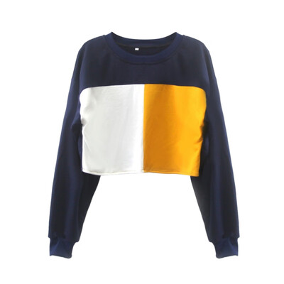 Fashion Patchwork Short Sweatshirt Women Autumn Long Sleeve Pullovers Sweatshirs Female Casual O-Neck Sweatshirt Crop Tops
Fashion Patchwork Short Sweatshirt Women Autumn Long Sleeve Pullovers Sweatshirs Female Casual O-Neck Sweatshirt Crop Tops