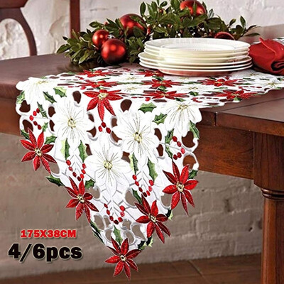 46PCS 175X38CM Christmas Tablecloth Printed Embroidered Christmas Table Runners Elegant Table Flag
46PCS 175X38CM Christmas Tablecloth Printed Embroidered Christmas Table Runners Elegant Table Flag