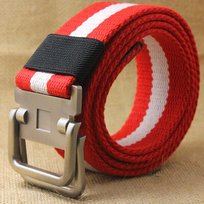 New stripe Canvas belt fashion Alloy Double ring buckle Men belt casual Thicken Canvas Men&Women belt 110-140cm
New stripe Canvas belt fashion Alloy Double ring buckle Men belt casual Thicken Canvas Men&Women belt 110-140cm