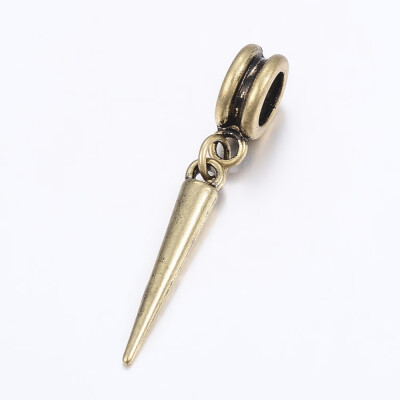 Tibetan Style Alloy European Dangle Beads Large Hole Pendants Cadmium Free & Nickel Free & Lead Free Spike Antique Bronze
Tibetan Style Alloy European Dangle Beads Large Hole Pendants Cadmium Free & Nickel Free & Lead Free Spike Antique Bronze