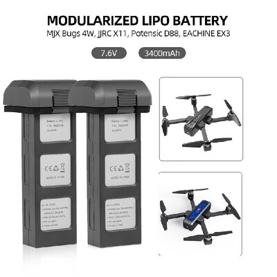 MJX B4W 2PCS Li-Po Battery 76V 3400mAh Battery & Charger for MJX B4W JJRC X11 Potensic D88 EACHINE EX3 RC Drone
MJX B4W 2PCS Li-Po Battery 76V 3400mAh Battery & Charger for MJX B4W JJRC X11 Potensic D88 EACHINE EX3 RC Drone