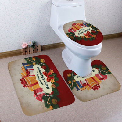 Toponeto 3PCS Christmas Bathroom Non-Slip Pedestal Rug Lid Toilet Cover Bath Mat Set
Toponeto 3PCS Christmas Bathroom Non-Slip Pedestal Rug Lid Toilet Cover Bath Mat Set