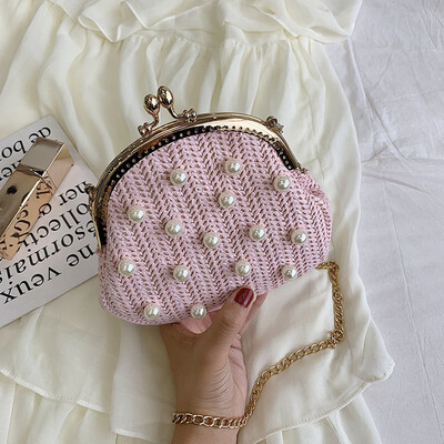 Tailored Women Retro Pearl Hand-Woven Straw Bag Summer Travel Handle Bag Shoulder Bags
Tailored Women Retro Pearl Hand-Woven Straw Bag Summer Travel Handle Bag Shoulder Bags