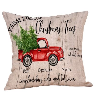 Siaonvr Merry Christmas Pillow Cases Cotton Linen Sofa Cushion Cover Home Decor
