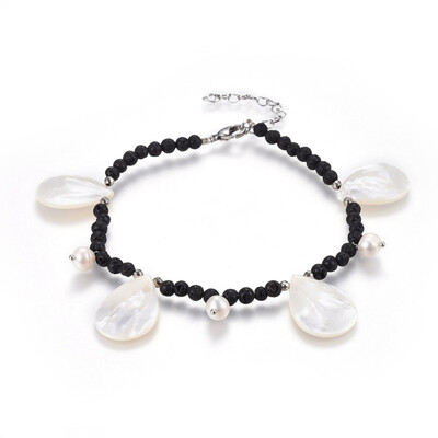 Spiral Shell Charm Anklets with Non-magnetic Synthetic Hematite Beads&Natural Lava Beads&Pearl Cardboard Jewelry Set Box
Spiral Shell Charm Anklets with Non-magnetic Synthetic Hematite Beads&Natural Lava Beads&Pearl Cardboard Jewelry Set Box