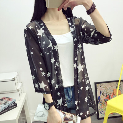 Women Casual Kimono Cardigan Ladies 2018 Summer Long Crochet Chiffon Kimono Loose Star Printed Blouse Tops
Women Casual Kimono Cardigan Ladies 2018 Summer Long Crochet Chiffon Kimono Loose Star Printed Blouse Tops