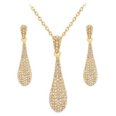 European Romantic Elegant fashion cute Drops of water Crystal Earring Necklace Pendant Jewelry Set Wedding Jewelry
European Romantic Elegant fashion cute Drops of water Crystal Earring Necklace Pendant Jewelry Set Wedding Jewelry