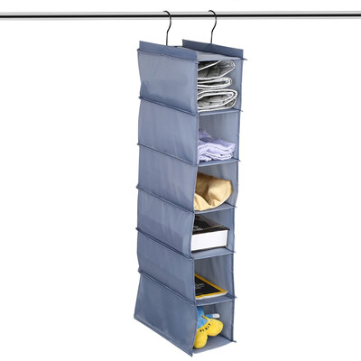 6-Tiers Wardrobe Closet Hanging Shelf Shoes Clothes Garment Storage Organizer Closet Hanging Shelf Clothes Hanging Shelf