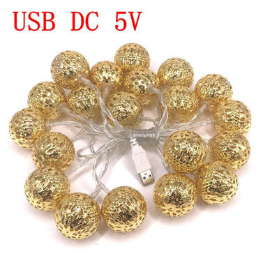 ZHAOYAO USB DC 5V 10W 3M20LEDs Morocco Ball Waterproof Yellow Light Lamp String