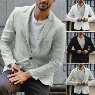 Men´s Casual Slim Fit Suits Tailored Blazer Cotton Linen Lightweight Sport Jacket Coat
Men´s Casual Slim Fit Suits Tailored Blazer Cotton Linen Lightweight Sport Jacket Coat