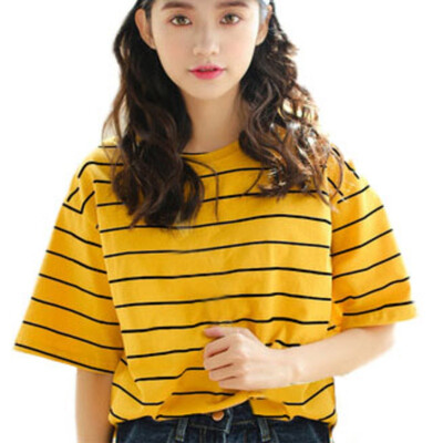 T-shirt Women Summer Clothing Korean Style Harajuku Striped Short Sleeve T-shirts Woman Casual Basic Shirt Top
T-shirt Women Summer Clothing Korean Style Harajuku Striped Short Sleeve T-shirts Woman Casual Basic Shirt Top