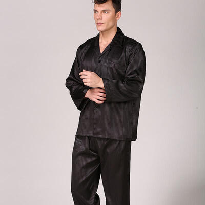 Mens Silk Satin Pajamas Set Sleepwear Set Turn-down Collar Striped Nightgown Long Sleeve Pajama Set890001
Mens Silk Satin Pajamas Set Sleepwear Set Turn-down Collar Striped Nightgown Long Sleeve Pajama Set890001