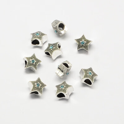 Alloy Rhinestone Star Large Hole European Beads Antique Silver Aquamarine 105x105x7mm Hole 5mm
Alloy Rhinestone Star Large Hole European Beads Antique Silver Aquamarine 105x105x7mm Hole 5mm