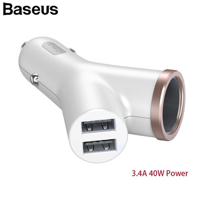 Baseus 3 in 1 Car charger Dual USB With Cigarette In One Y style 34A Fast Auto Car Charger for iphone Samsung XiaoMi Charging
Baseus 3 in 1 Car charger Dual USB With Cigarette In One Y style 34A Fast Auto Car Charger for iphone Samsung XiaoMi Charging