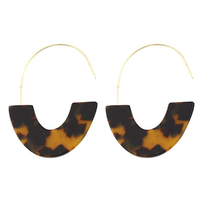 Fashion Women Leopard Pattern U Shape Pendant Hook Earrings Party Jewelry Gift