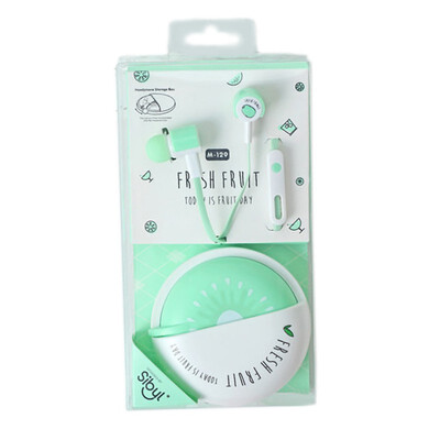 Cute Cat Pattern Earphone Fashion Novel Fruit Pattern Storage Box Headphones Beautiful Universal Practical Earphones