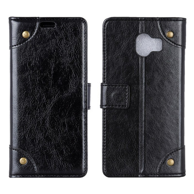 MOONCASE Samsung Galaxy J4 Copper Buckle Napa Leather Case - Black