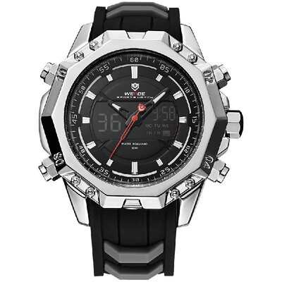 WEIDE WH6406 Quartz Digital Electronic Watch Dual Time Alarm Week Second Minute Hour Display 3ATM Waterproof Timer Business Men Fa
WEIDE WH6406 Quartz Digital Electronic Watch Dual Time Alarm Week Second Minute Hour Display 3ATM Waterproof Timer Business Men Fa