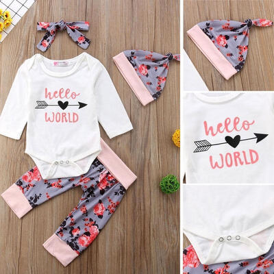 Newborn Baby Girls Long Sleeve BodysuitFloral Long PantsHatHeadband 4Pcs Outfit Clothes Set
Newborn Baby Girls Long Sleeve BodysuitFloral Long PantsHatHeadband 4Pcs Outfit Clothes Set