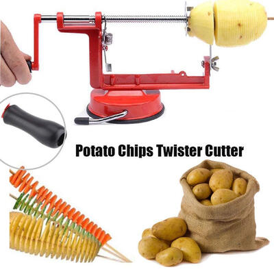 Stainless Steel Hand Crank Manual Spiral Potato Chips Twister Cutter Suction Base Kitchen ToolManual Spiral Potato Cutter
Stainless Steel Hand Crank Manual Spiral Potato Chips Twister Cutter Suction Base Kitchen ToolManual Spiral Potato Cutter