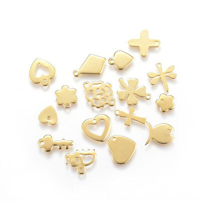 304 Stainless Steel Charms Mixed Shapes Golden 6135x3115x0815mm Hole 112mm 
304 Stainless Steel Charms Mixed Shapes Golden 6135x3115x0815mm Hole 112mm