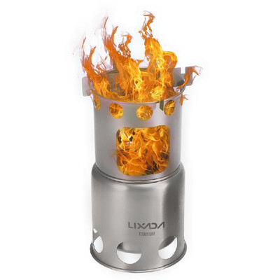 Outdoor Titanium Camping Cookware Set Folding Backpacking Camp Stove with 1100ml Pot