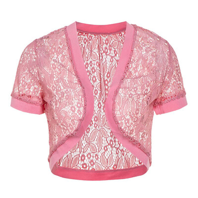 Fashion Women Short Sleeve Lace Perspective Cardigan Jacket Women Casual Solid Color Cardigan Female Short Coat Femme Outwear
Fashion Women Short Sleeve Lace Perspective Cardigan Jacket Women Casual Solid Color Cardigan Female Short Coat Femme Outwear