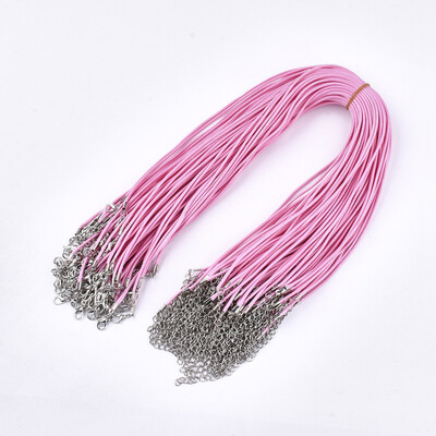 Waxed Cord Necklace Making with Iron Lobster Claw Clasps Platinum HotPink 178"18"45546cm 2mm
Waxed Cord Necklace Making with Iron Lobster Claw Clasps Platinum HotPink 178"18"45546cm 2mm