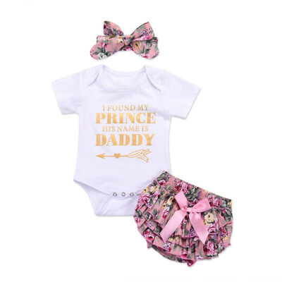 Infant Baby Girl Summer 3PcsSets Casual Short Sleeve Cotton Romper Tops Floral Pattern Briefs Shorts With Headband Outfits Set
Infant Baby Girl Summer 3PcsSets Casual Short Sleeve Cotton Romper Tops Floral Pattern Briefs Shorts With Headband Outfits Set