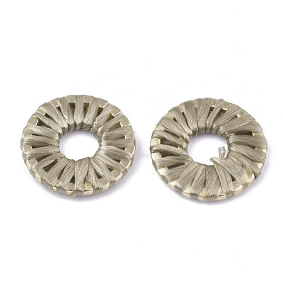 Handmade Raffia Woven Linging Rings with Alloy Findings Donut Light Gold DarkKhaki 205x25mm Inner Diameter 75mm
Handmade Raffia Woven Linging Rings with Alloy Findings Donut Light Gold DarkKhaki 205x25mm Inner Diameter 75mm