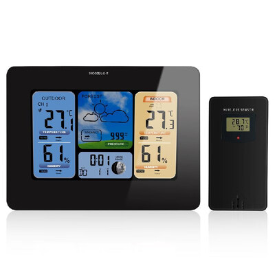 Wireless Color LCD Weather Station Clock Indoor Outdoor Thermometer Hygrometer Barometer with Moon Phase Comfort Display Alarm Sno
Wireless Color LCD Weather Station Clock Indoor Outdoor Thermometer Hygrometer Barometer with Moon Phase Comfort Display Alarm Sno