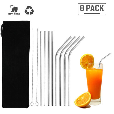 8Pcs Stainless Steel Straws Reusable Straws Set Matte Drinking Straws FDA-Approved BPA Free Cleaning Brush Portable Bag for All Si
8Pcs Stainless Steel Straws Reusable Straws Set Matte Drinking Straws FDA-Approved BPA Free Cleaning Brush Portable Bag for All Si
