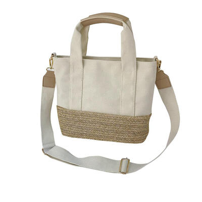 Canvas Shoulder Handbags Large Capacity Women Woven Crossbody Totes Bags