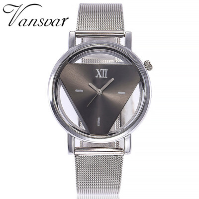 Vansvar Fashion Women Silver Triangle Watch Casual Transparent Hollow Stainless Steel Mesh Quartz Watches Relogio Feminino 533
Vansvar Fashion Women Silver Triangle Watch Casual Transparent Hollow Stainless Steel Mesh Quartz Watches Relogio Feminino 533