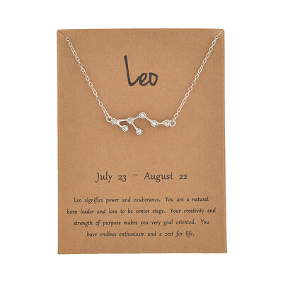 Brown Card Fashion Jewelry Zodiac Crystal Star Sign 12 constellation Pendant Necklace For Women
Brown Card Fashion Jewelry Zodiac Crystal Star Sign 12 constellation Pendant Necklace For Women