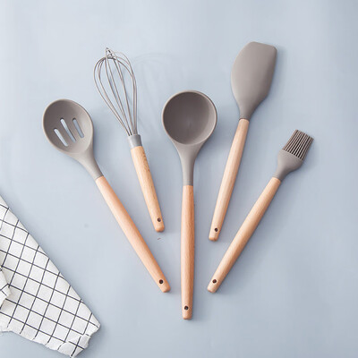 〖Follure〗High temperature silicone kitchenware set eggbeater colander wooden handle 
〖Follure〗High temperature silicone kitchenware set eggbeater colander wooden handle