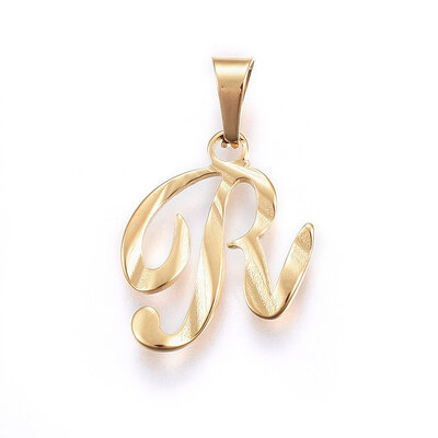 304 Stainless Steel Pendants Alphabet Golden LetterR 15x145x15mm Hole 6x3mm
304 Stainless Steel Pendants Alphabet Golden LetterR 15x145x15mm Hole 6x3mm
