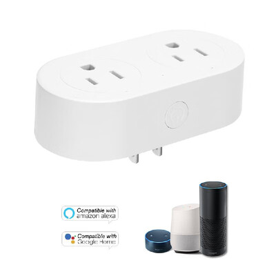 Smart Plug 2 in 1 WIFI Mini Smart Outlet Sockets Set Schedule Remote Control from AnywhereVoice Control Compatible with Amazon Al
Smart Plug 2 in 1 WIFI Mini Smart Outlet Sockets Set Schedule Remote Control from AnywhereVoice Control Compatible with Amazon Al