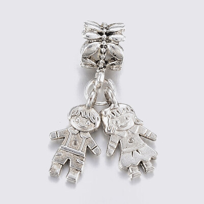 Alloy European Dangle Beads Large Hole Pendants Boy&Girl Antique Silver 28mm Hole 5mm Pendant 16x9x4mm
Alloy European Dangle Beads Large Hole Pendants Boy&Girl Antique Silver 28mm Hole 5mm Pendant 16x9x4mm