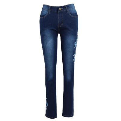 New Sexy Women Embroidered Stretch Jeans High Waist Button Zipper Pockets Skinny Pencil Denim Pants Dark Blue
New Sexy Women Embroidered Stretch Jeans High Waist Button Zipper Pockets Skinny Pencil Denim Pants Dark Blue